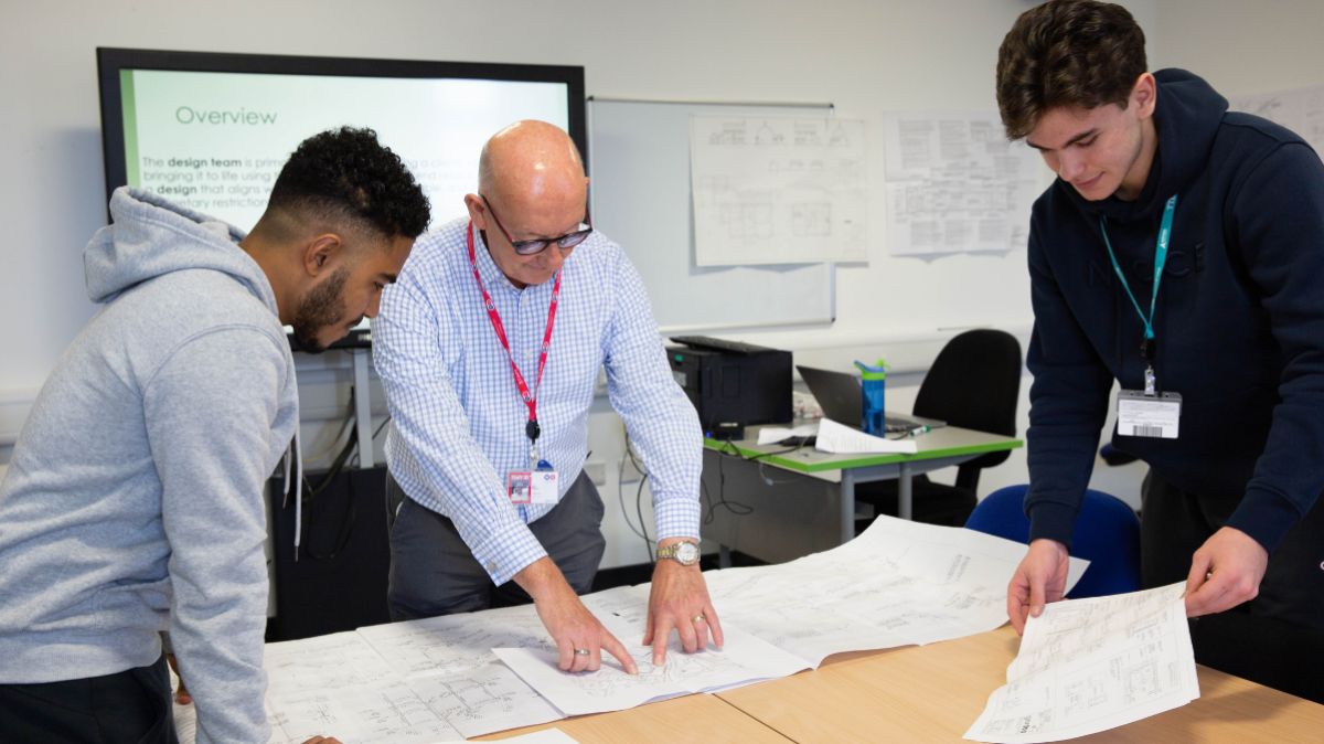 Construction Students With Tutor