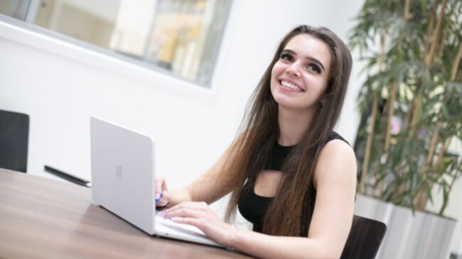 Student On Laptop