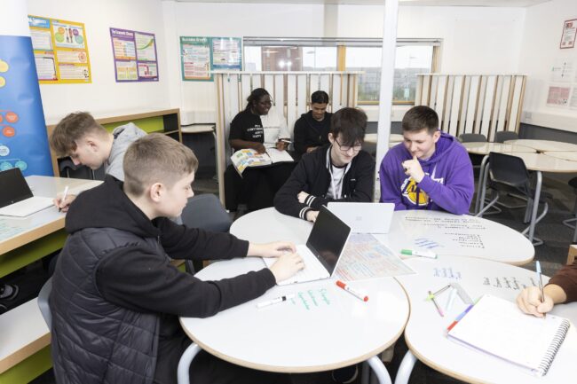 Business students in classroom
