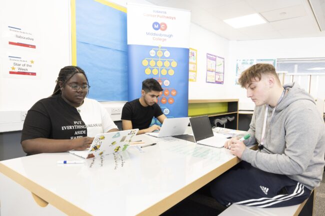Business students in classroom