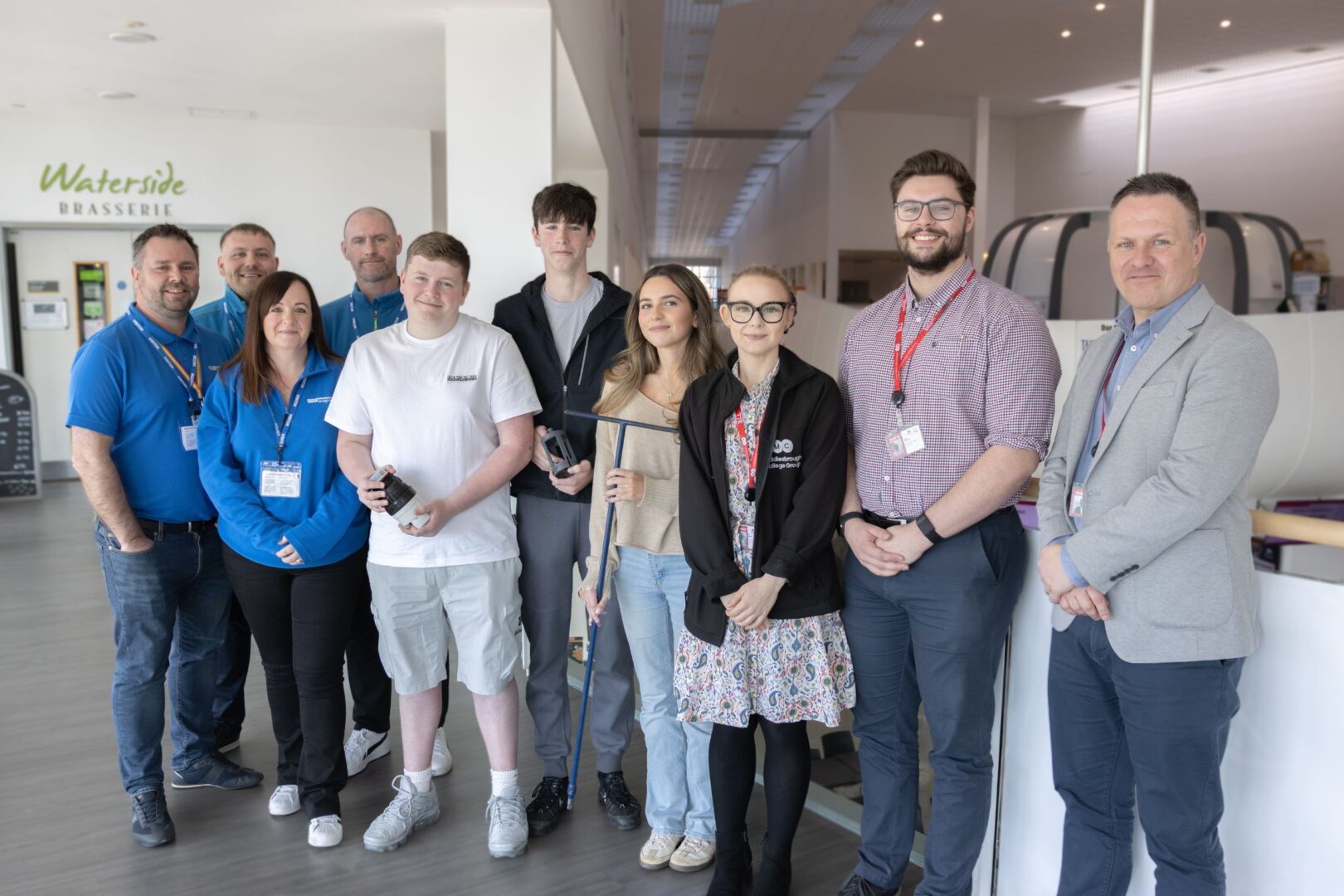 Northumbrian Water team with T Level students and Middlesbrough College tutors