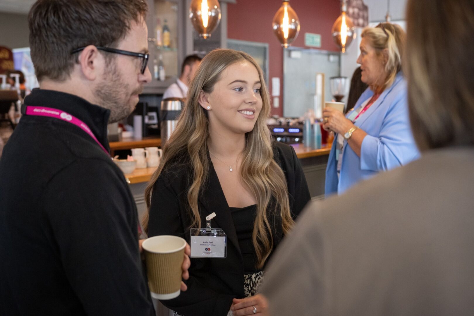 Business student at networking event