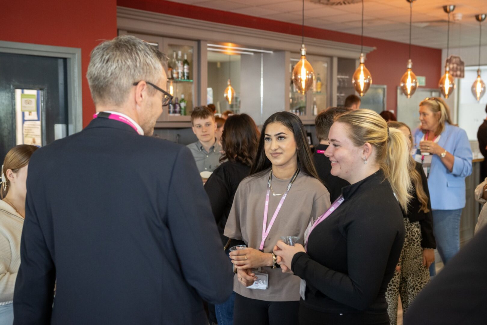 Business students at networking event