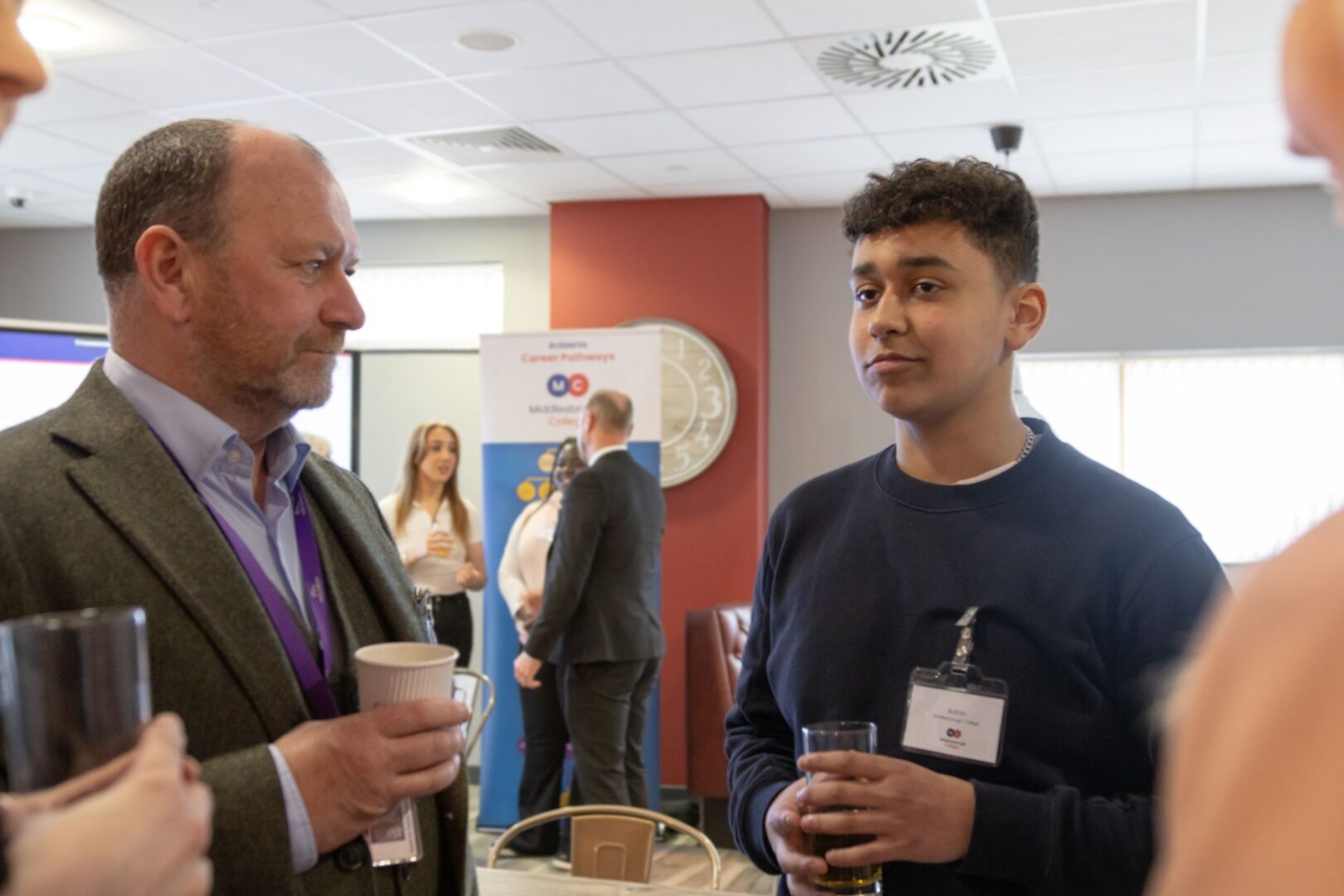 Business student at networking event