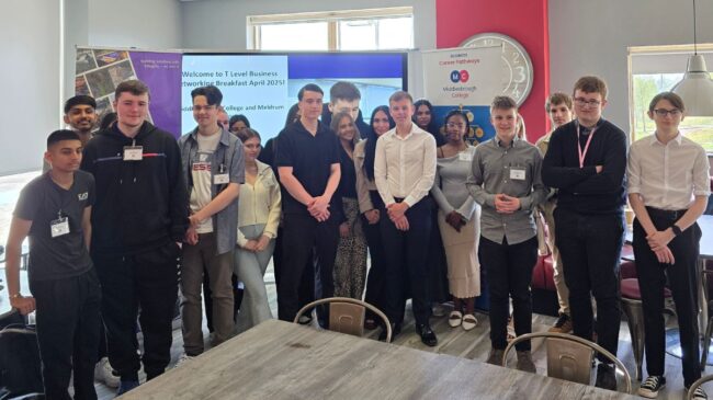 T Level Students at the Meldrum Networking Event