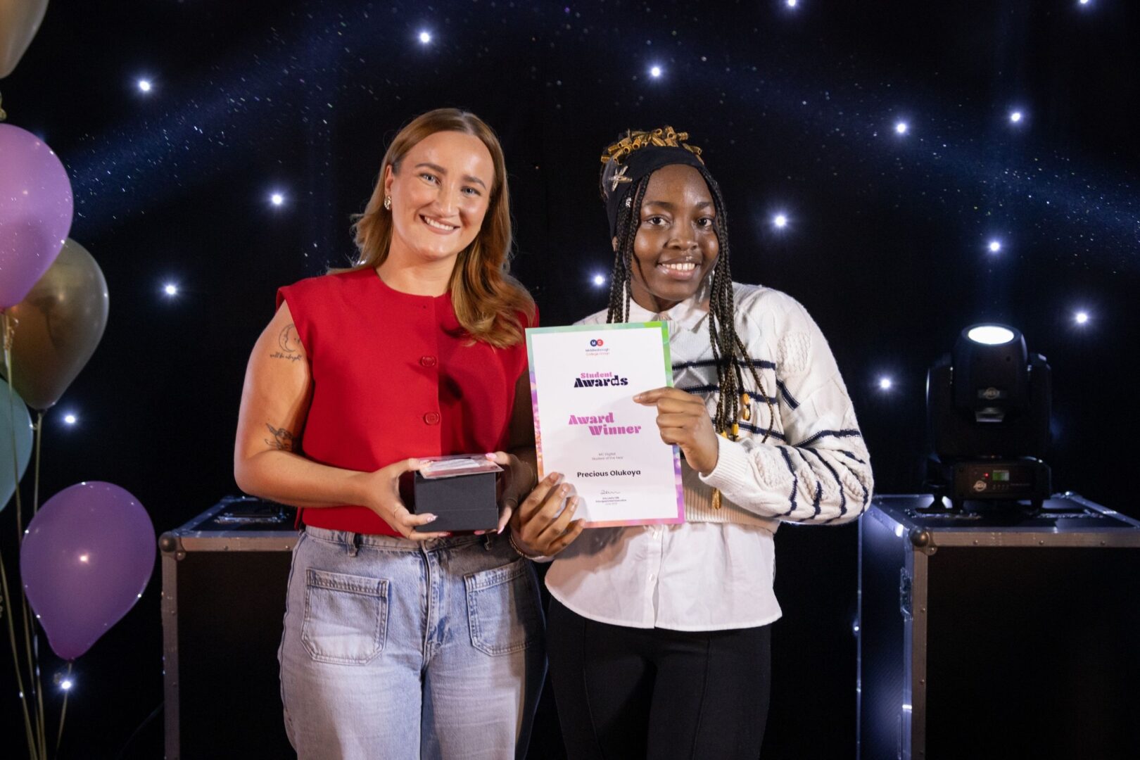 Alex Savage Of Resolution With MC Digital Student Winner Precious Olukoya
