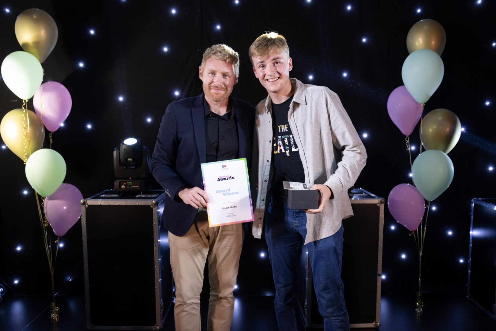 David Whiles Of Hydrasun With TTE T Level Student Winner Oscar Mudie