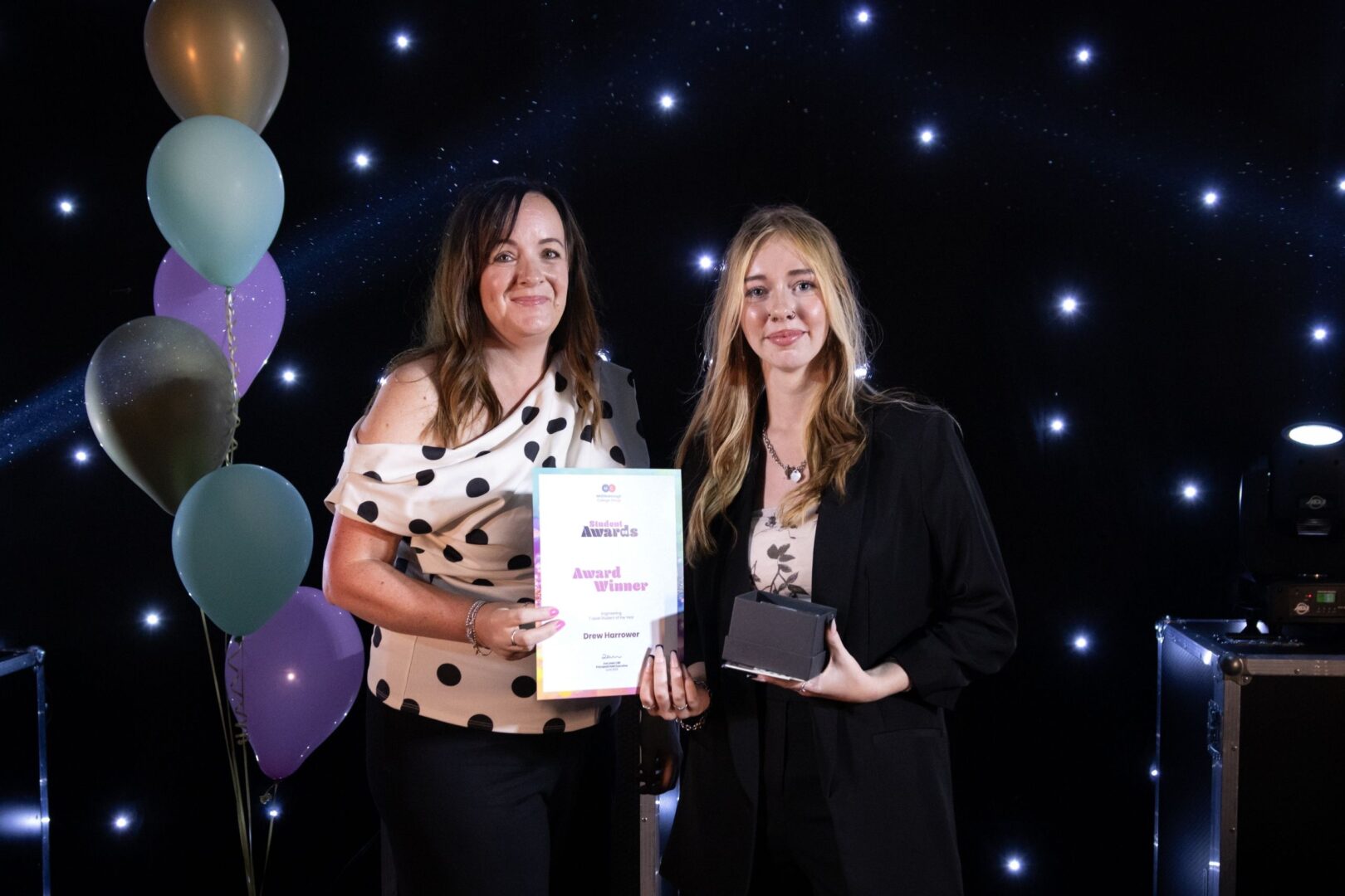Emma Taylor Of Northumbrian Water With Engineering T Level Student Winner Drew Harrower