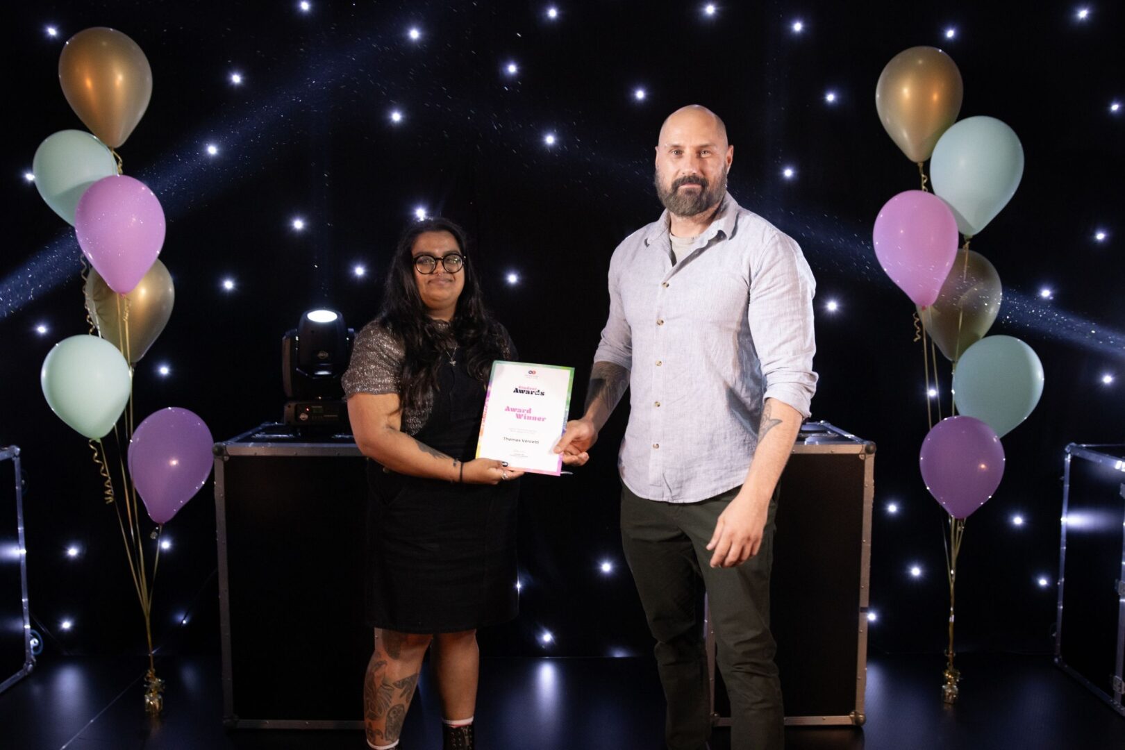 Jas Kaur Of PD Ports With BELPs Winner Thomas Vercetti