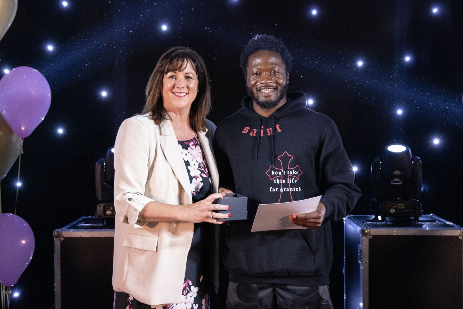 Joanne Thompson Of JT Business Development Services With Business Student Winner Kelvin Bolaji