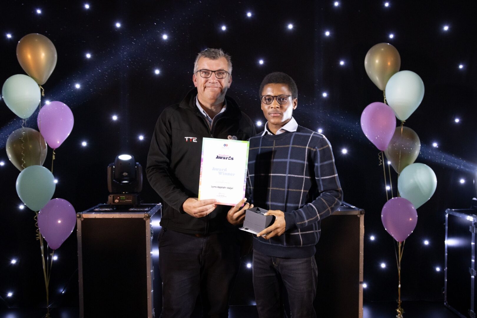 John Cooke Of TTE With Overall TTE Student Winner Lynx Appiah Adjei