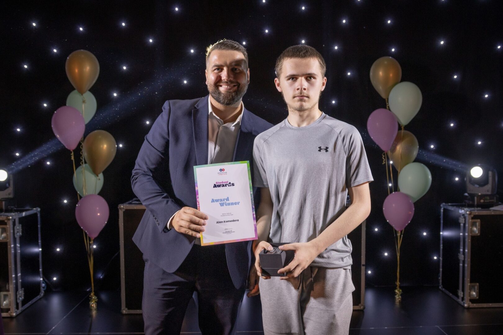 Pete Donnelly Of NS With Motor Vehicle Student Winner Alan Komedera