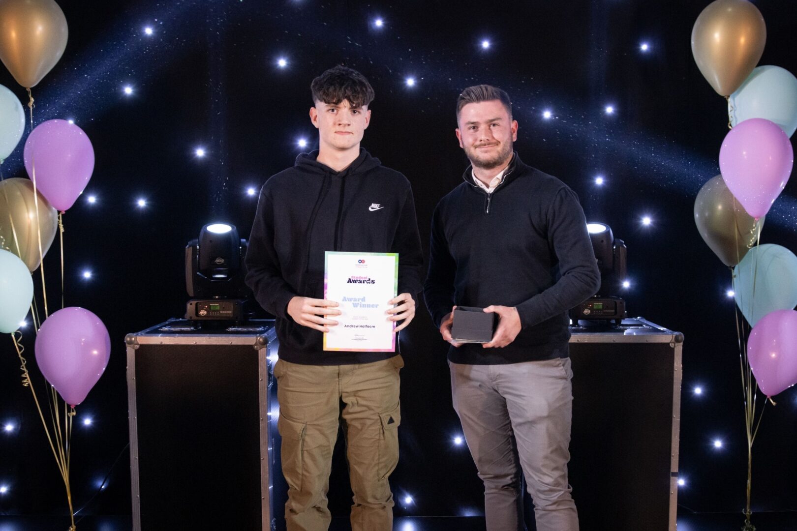 Sports Academy Winner Andrew Halfacre With Max Bevington Of MFC