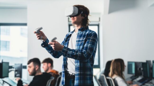 Digital student in classroom