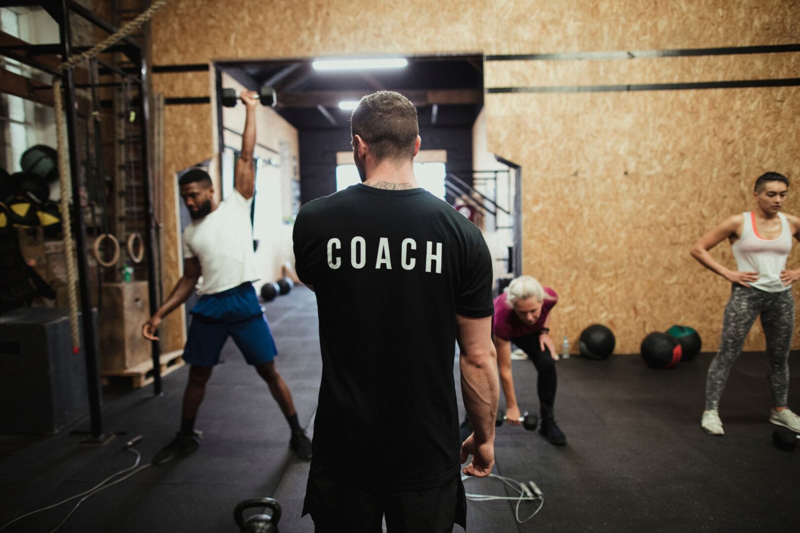 Coach in gym