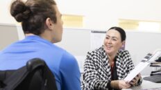 Careers advisor with student