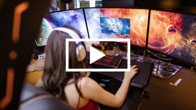 Student working on games development