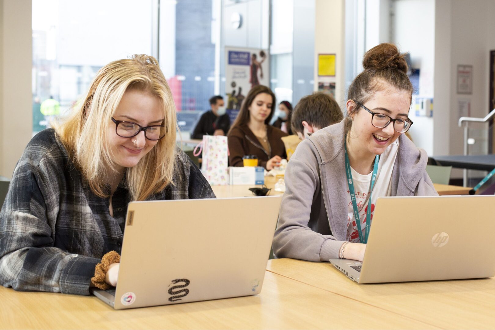 A Level Students On Laptops