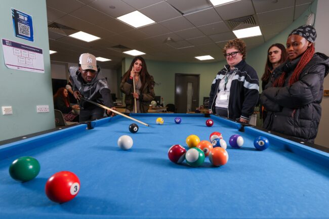 Students Playing Pool