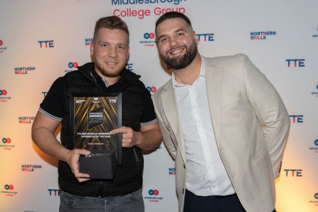 TTE Mechanical Winner, Dylan Hassan, with MCG's Pete Donnelly