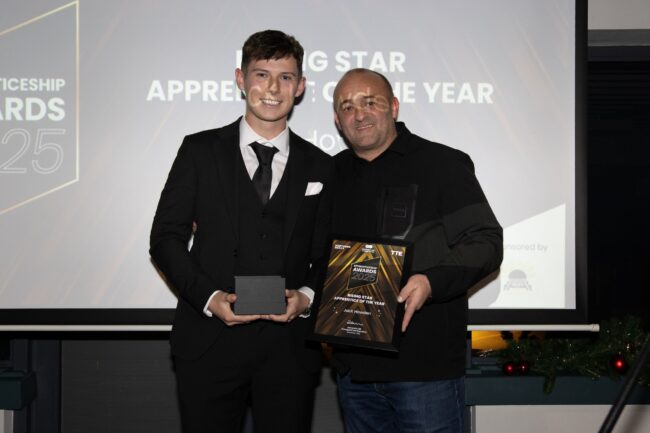 Sponsor Southern Asset Management's Steve Southern, and Rising Star Winner, Jack Howden.