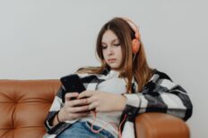 Teen on phone