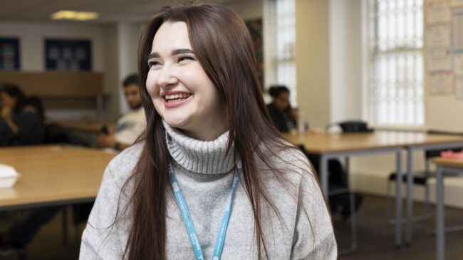 Adult learner in common area