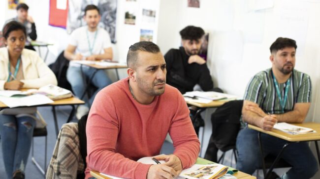 Adult learners in classroom
