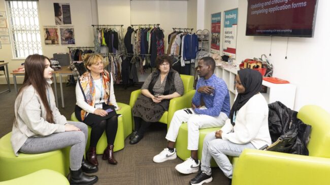 Adult learners in common area