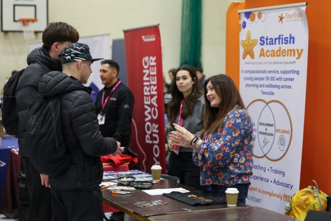 Students chat with Starfish Academy employers