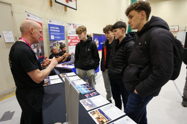 Students talk to Royal Navy