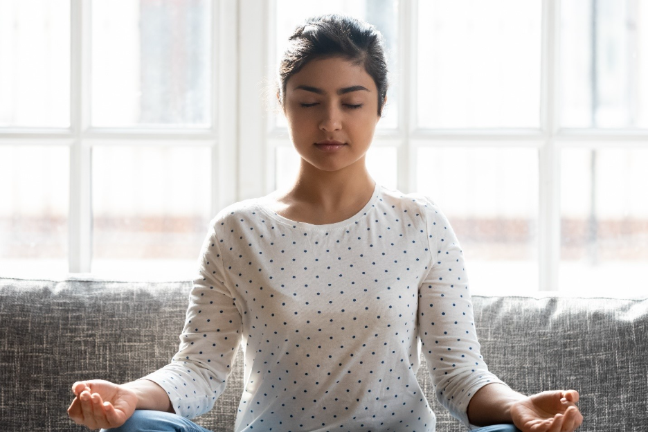 Person meditating