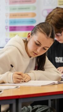 A Level Maths student in classroom