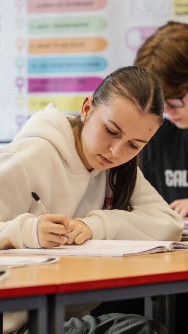 A Level Maths student in classroom
