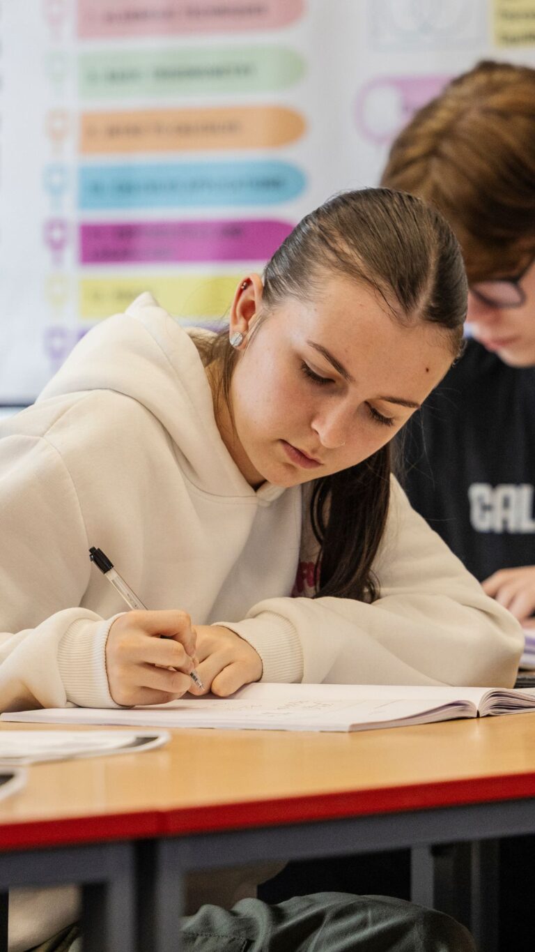 A Level Maths student in classroom
