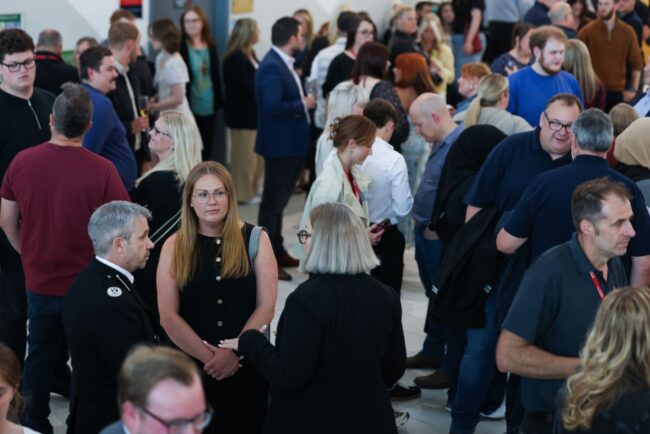 Guests await to enter the hall before the awards