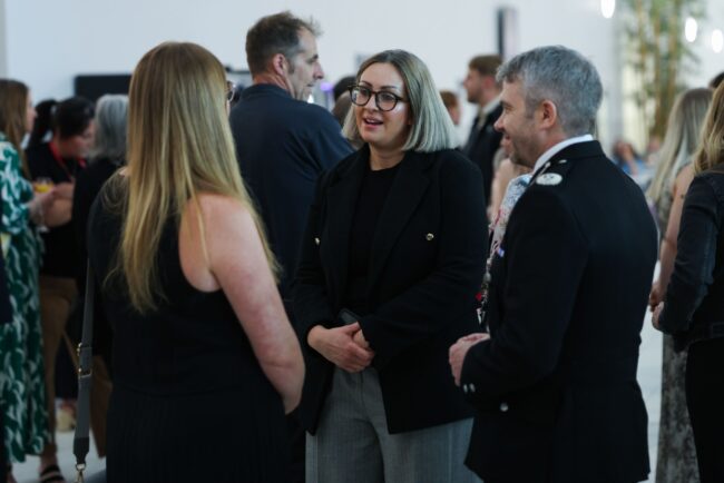 Cleveland Police representatives chat before the awards start