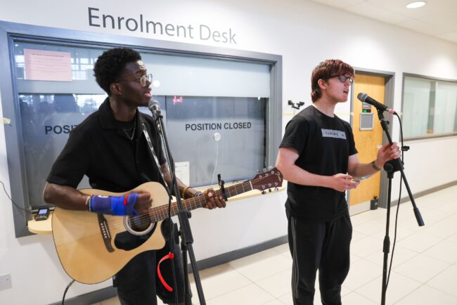Music Practice students perform for guests before the awards start