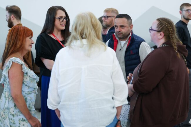 Defrim Demucaj and guests chat with tutors