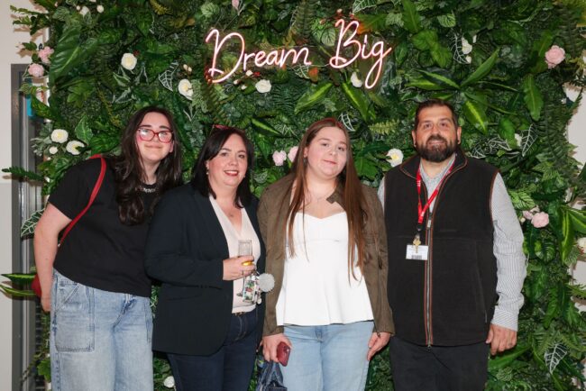 MC Digital Student Winner, Heidi Appleby, with guests