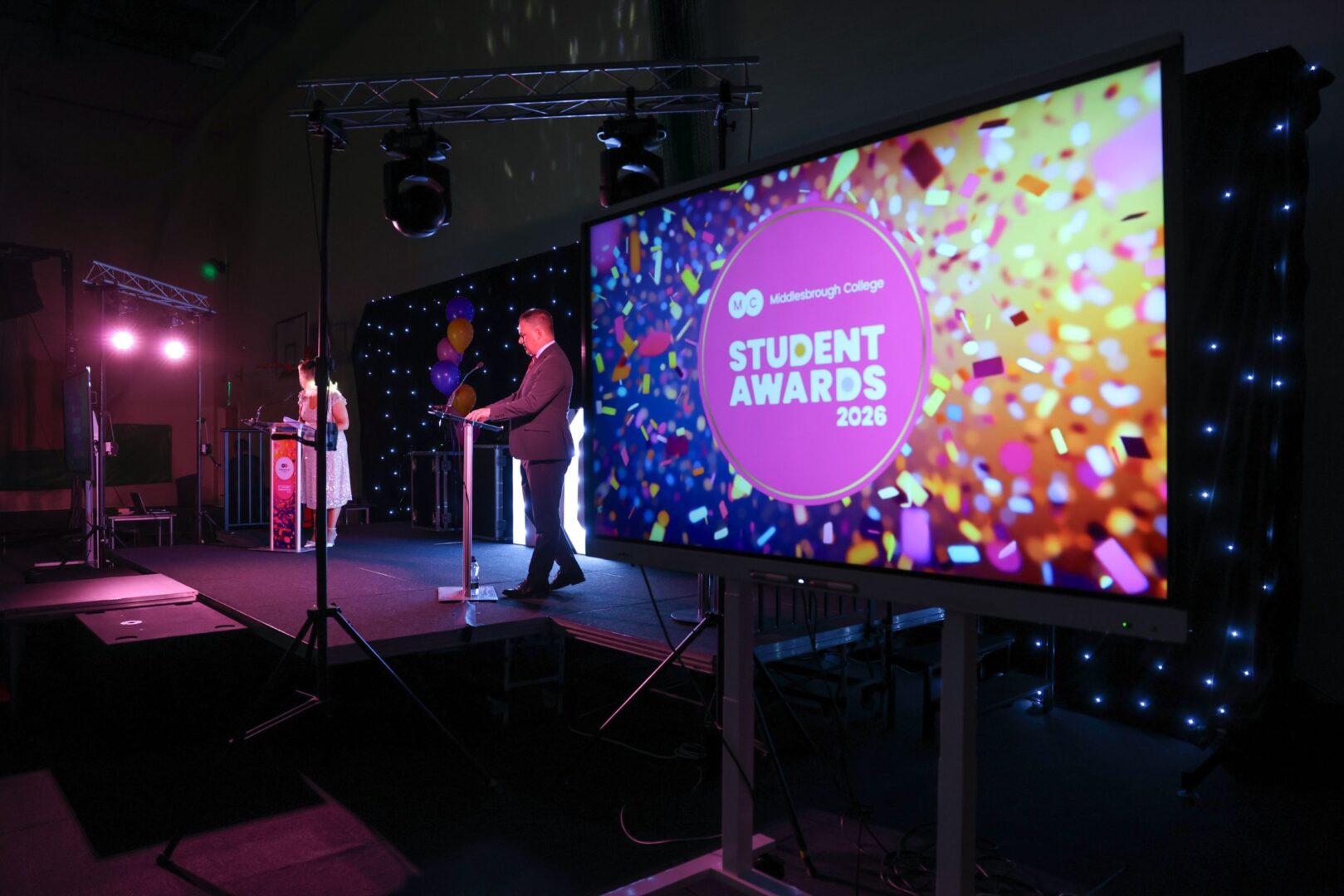 Hosts of the evening, Aimey Adamson and Matt Telling