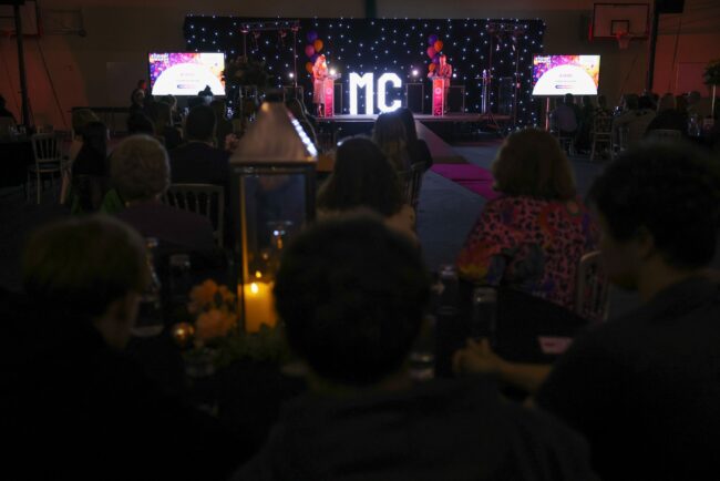 The audience watch the awards