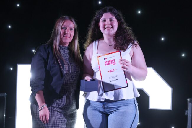 Holiday Inn Express's Vicky Scott, with Catering and Hospitality Student of the Year, Nieve Taylor