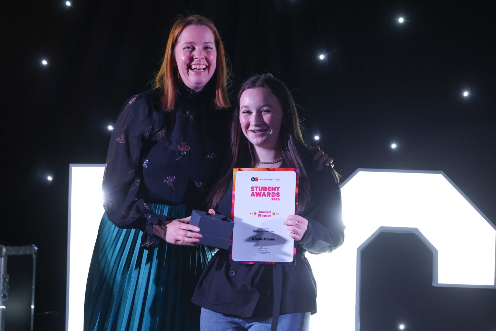 Zizu's Day Care & Learning Centre's Nicci Rahman-Knight, with Childcare Student of the Year, Nicole Plews