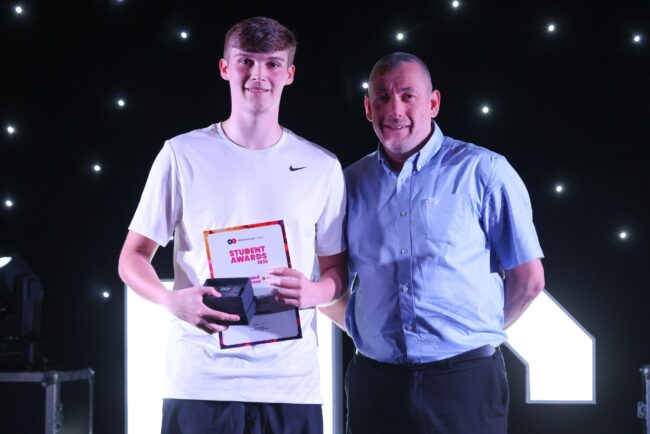 ERW Joinery's Phil Tye, with Construction Carpentry and Joinery Student of the Year, Robin Dodds