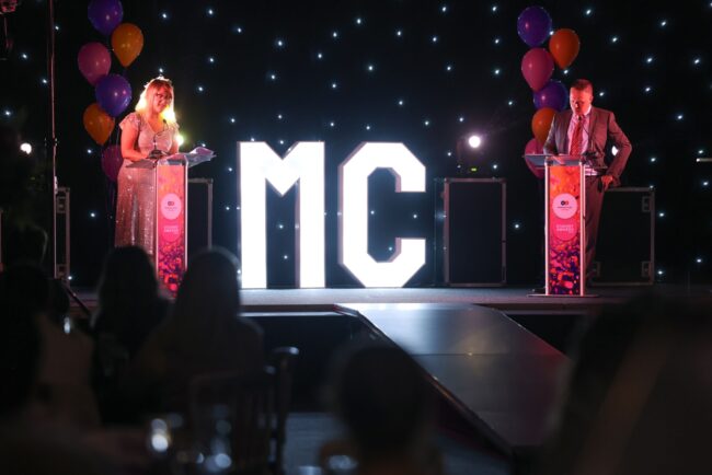 Hosts of the evening, Aimey Adamson and Matt Telling