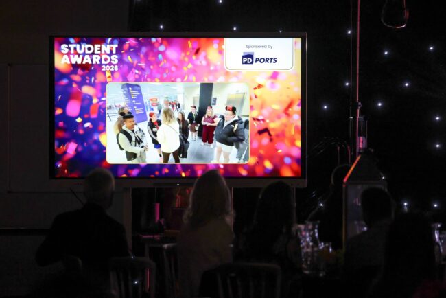 The audience watch the awards