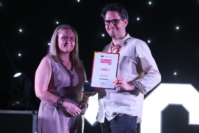 James Cook University Hospital's Sarah Brooks, with CTL Alfie Scott, on behalf of Nursing and Midwifery Student of the Year, Jess Garner