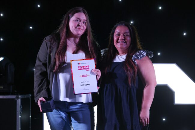 MC Digital Student of the Year, Heidi Appleby, with CTL Cher Griffiths, on behalf of MCD Systems.