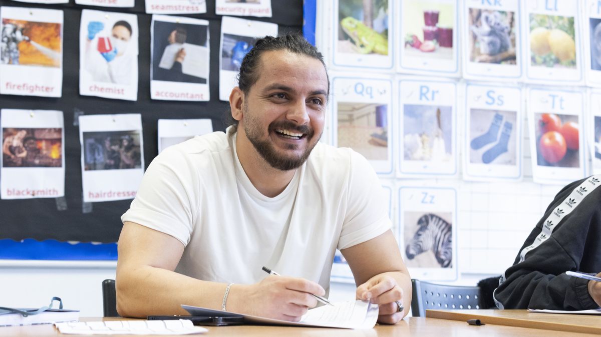 Adult learner in classroom